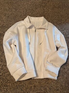RBX Cream Textured Athletic Top with Logo Trim